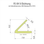Silikon V-Dichtung transparent mit Kleberücken