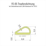 Silikon Tropfendichtung transparent mit Kleberücken