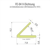 Silikon V-Dichtung transparent mit Kleberücken